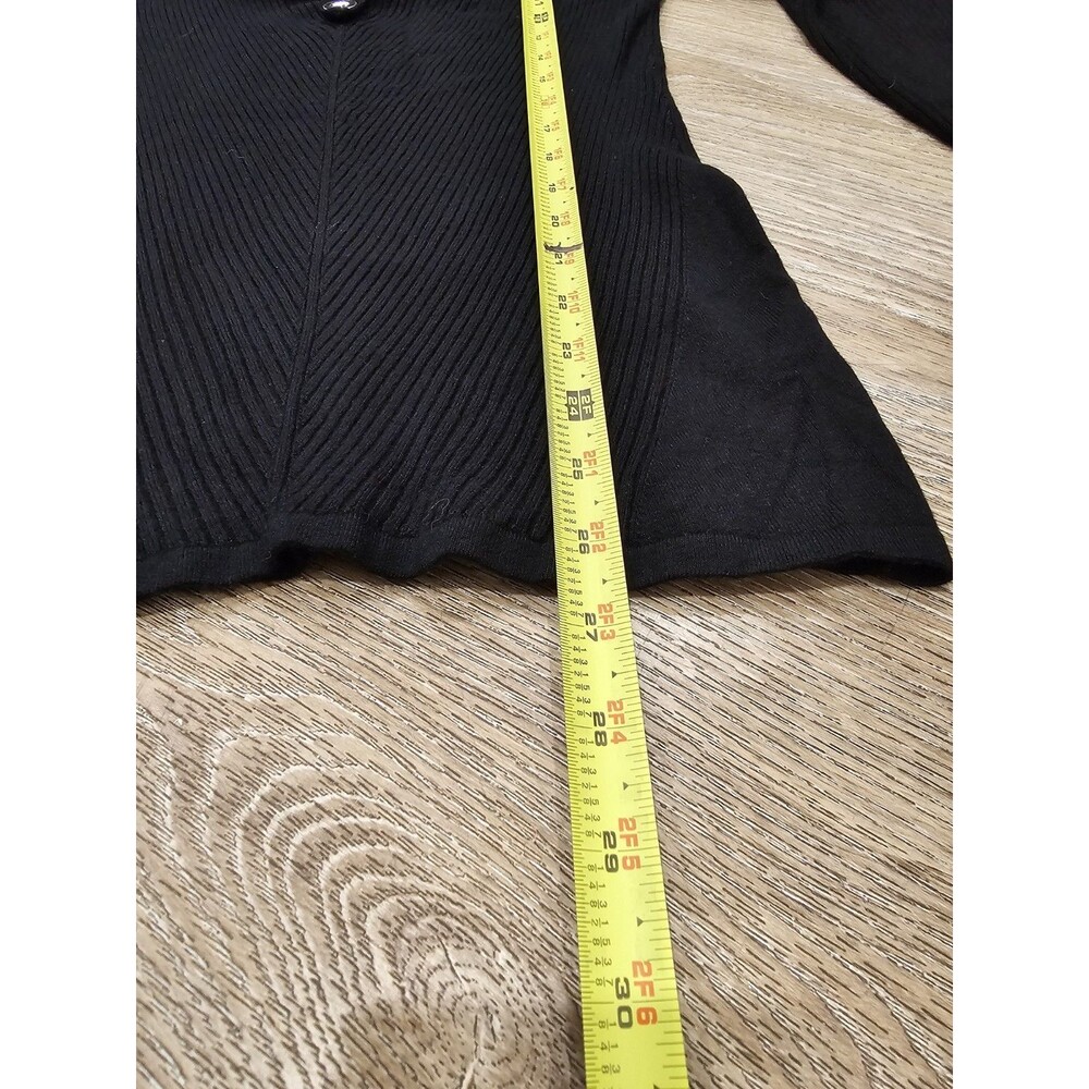 Cache Women’s Black Sweatshirt With Bottons In Sleeves Size Large - Picture 6 of 7